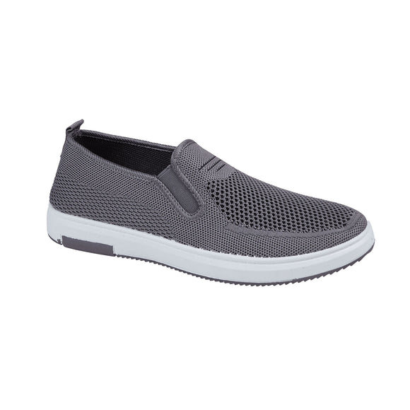 Darwin Mens Slip On Twin Gusset Leisure Shoes Trainers Grey