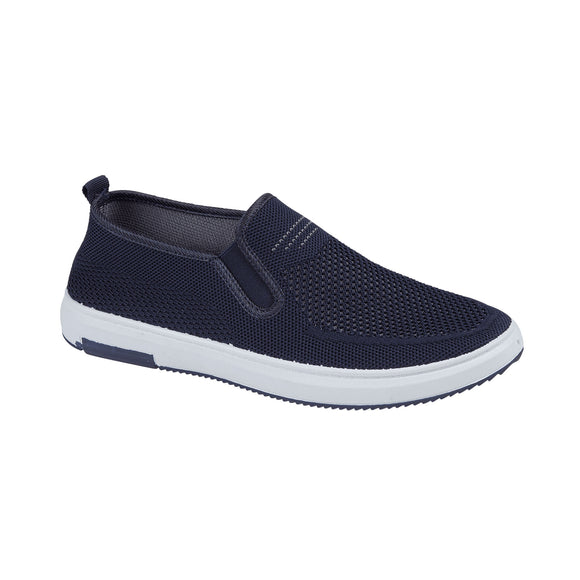 Darwin Mens Slip On Twin Gusset Leisure Shoes Trainers Navy Blue