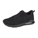 Strike Mens Lace Up Comfort Trainers Black