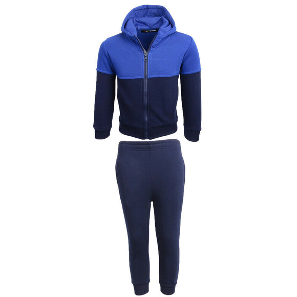 Alfie Zip Up Hooded Toddlers Tracksuit Blue