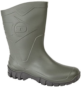 Men's Dunlop Dee Short Green Wellington Wellies Gum Boots