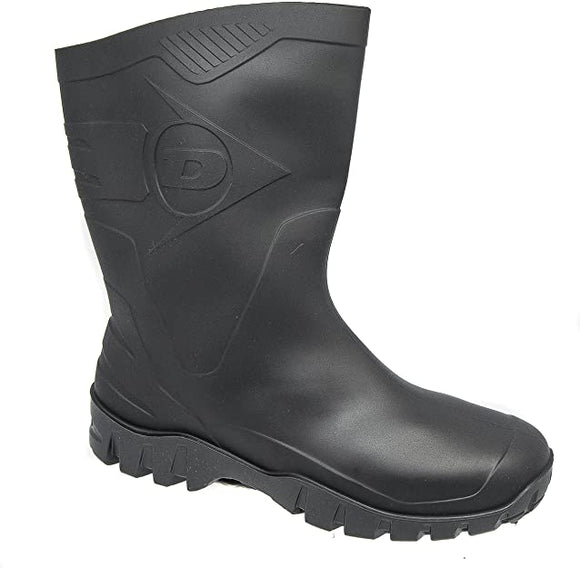 Men's Dunlop Dee Short Black Wellington Wellies Gum Boots