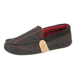 Glengarry Mens Fleece Lined Luxury Winter Warm Lounge Moccasin Slipper Grey