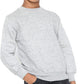 Boys Girls School Classic Sweater Kids Plain Fleece Longe Sleeve Sweatshirt Jumper Grey