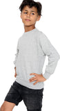 Boys Girls School Classic Sweater Kids Plain Fleece Longe Sleeve Sweatshirt Jumper Grey