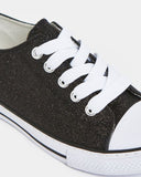 Marisa Ladies Glittery Canvas Sneakers Trainers Black