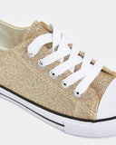 Marisa Ladies Glittery Canvas Sneakers Trainers Gold