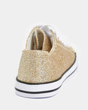 Marisa Ladies Glittery Canvas Sneakers Trainers Gold