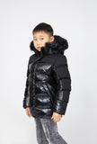 Boys High Quality Puffa Jacket Padded School Kid Coat Hooded Fur Fleece Children