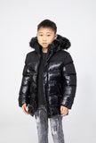 Boys High Quality Puffa Jacket Padded School Kid Coat Hooded Fur Fleece Children