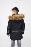 Boys Kids School Coat Puffer Hooded Fur Lined Winter Outwear Fleece Parka Jacket