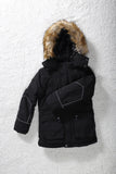 Boys Kids School Coat Puffer Hooded Fur Lined Winter Outwear Fleece Parka Jacket