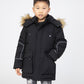 Boys Kids School Coat Puffer Hooded Fur Lined Winter Outwear Fleece Parka Jacket