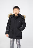 Boys Kids School Coat Puffer Hooded Fur Lined Winter Outwear Fleece Parka Jacket