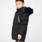 Childrens Boys Winter Parka Coat Fur Zip Pocket Hood Hooded Fleece School Jacket