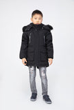 Childrens Boys Winter Parka Coat Fur Zip Pocket Hood Hooded Fleece School Jacket