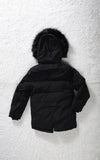 Childrens Boys Winter Parka Coat Fur Zip Pocket Hood Hooded Fleece School Jacket