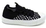 Darlene Girls Sock Knit Plimsolls Pumps Sneaker Trainers Black