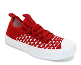 Darlene Girls Sock Knit Plimsolls Pumps Sneaker Trainers Red