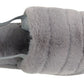 Isis Girls Open Toe Slingback Kids Fur Sandals Slippers Grey