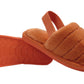 Matilda Ladies Slingback Open Toe Fur Furry Sliders Mules Slippers Rust