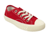 Venus Girls Lace Up Canvas Pumps Plimsolls Trainers Sneakers Red