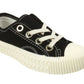 Venus Girls Lace Up Canvas Pumps Plimsolls Trainers Sneakers Black