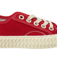 Venus Girls Lace Up Canvas Pumps Plimsolls Trainers Sneakers Red