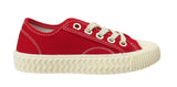 Venus Girls Lace Up Canvas Pumps Plimsolls Trainers Sneakers Red