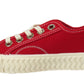 Venus Girls Lace Up Canvas Pumps Plimsolls Trainers Sneakers Red