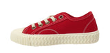 Venus Girls Lace Up Canvas Pumps Plimsolls Trainers Sneakers Red