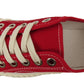 Venus Girls Lace Up Canvas Pumps Plimsolls Trainers Sneakers Red