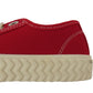 Venus Girls Lace Up Canvas Pumps Plimsolls Trainers Sneakers Red
