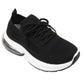 Rebecca Girls Lace Up Shock Abosorbing Sock Trainer Black