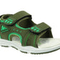 Duncan Boys Double Touch Strap Sports Sandals Shoes Tarmac Green