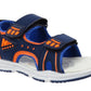 Duncan Boys Double Touch Strap Sports Sandals Shoes Navy Blue