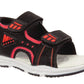 Duncan Boys Double Touch Strap Sports Sandals Shoes Black Red