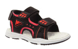 Duncan Boys Double Touch Strap Sports Sandals Shoes Black Red