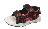 Duncan Boys Double Touch Strap Sports Sandals Shoes Black Red