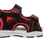 Duncan Boys Double Touch Strap Sports Sandals Shoes Black Red