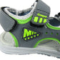 Duncan Boys Double Touch Strap Sports Sandals Shoes Electric Green Grey