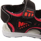 Duncan Boys Double Touch Strap Sports Sandals Shoes Black Red