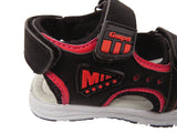 Duncan Boys Double Touch Strap Sports Sandals Shoes Black Red