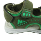Duncan Boys Double Touch Strap Sports Sandals Shoes Tarmac Green
