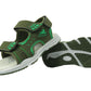 Duncan Boys Double Touch Strap Sports Sandals Shoes Tarmac Green