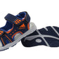 Duncan Boys Double Touch Strap Sports Sandals Shoes Navy Blue