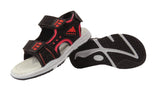 Duncan Boys Double Touch Strap Sports Sandals Shoes Black Red