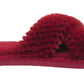 Nora Ladies Cross Over Furry Mules slippers Maroon