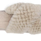 Nora Ladies Cross Over Furry Mules slippers Beige