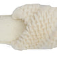 Nora Ladies Cross Over Furry Mules slippers White